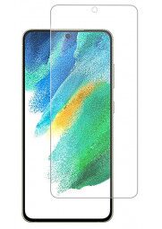 Samsung Galaxy S21 FE apsauginis stiklas ant telefono ekrano