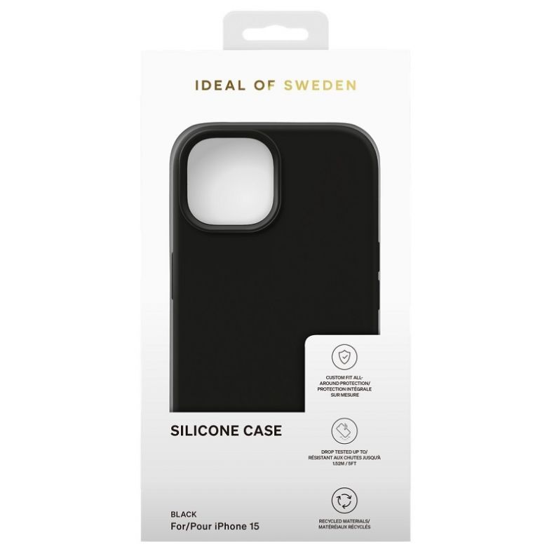 IDEAL OF SWEDEN silicone dėklas iPhone 15 Black