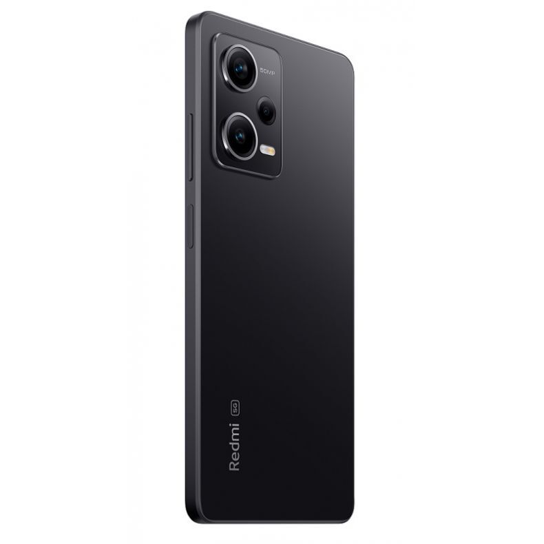 Xiaomi Note 12 Pro juodos spalvos nugarėle 45 kampu kairė puse