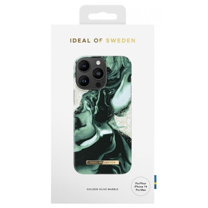 IDEAL OF SWEDEN dėklas iPhone 14 Pro Max Golden Jade Marble