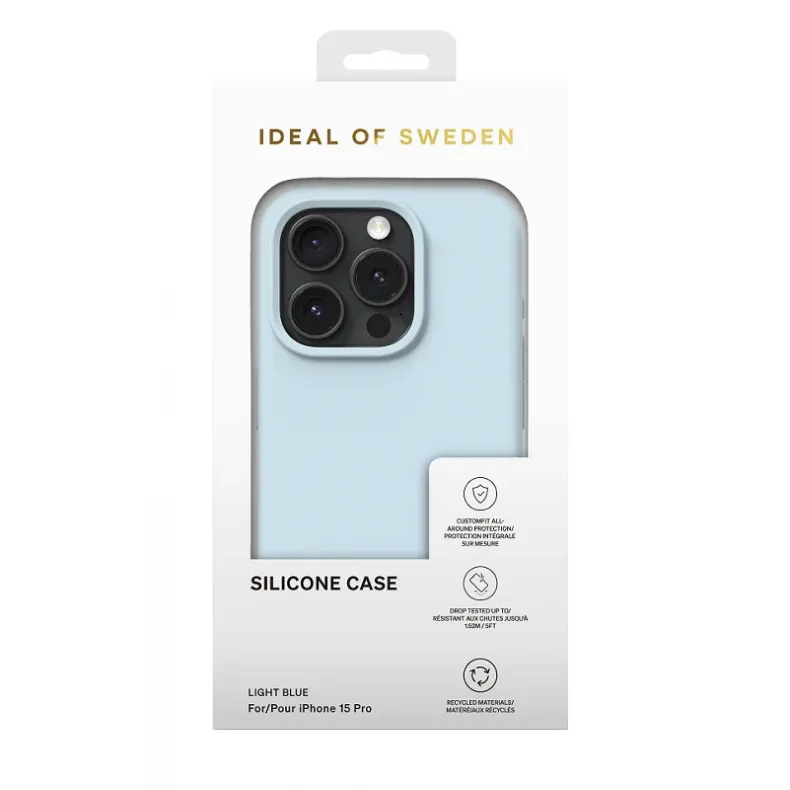 iDeal of Sweden Phone 15 Pro silikonis dėklas Light Blue-2