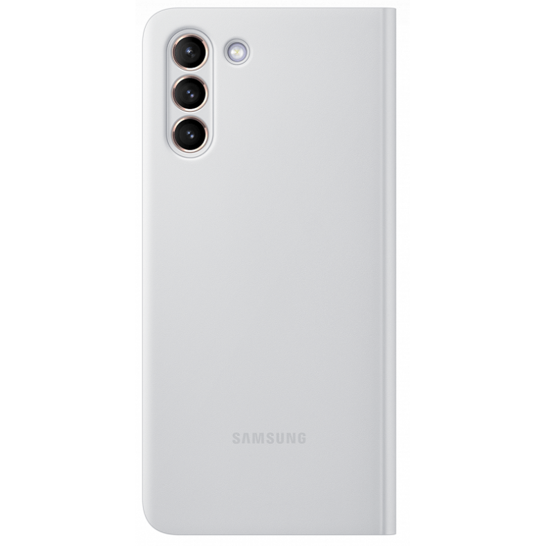 Samsung Galaxy S21+ clear view dėklas pilkas nugarėlė