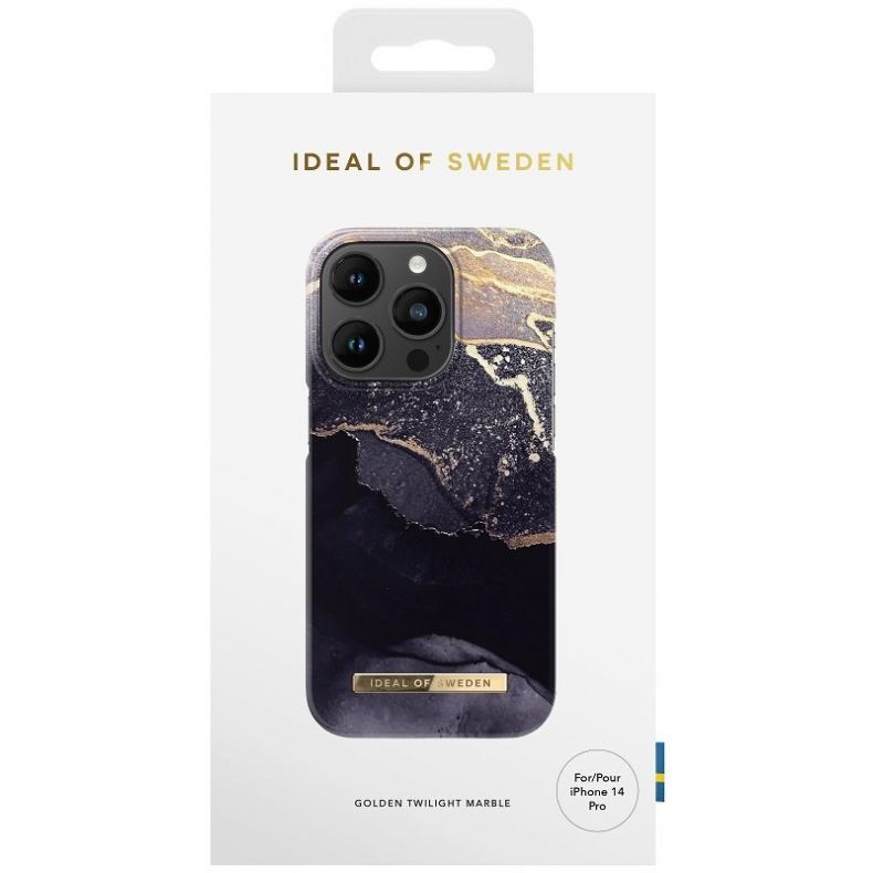 IDEAL OF SWEDEN dėklas iPhone 14 Pro Golden Twilight Marble