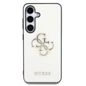 Guess Samsung Galaxy S25 Grained Big 4G Logo dėklas, smėlio, 1 nuotrauka