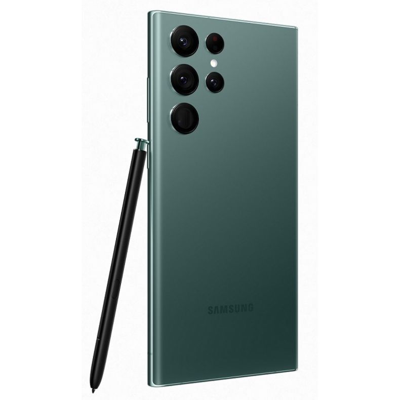 Samsung Galaxy S22ultra_nugarele_sonu_su mygtukais_su piestuku_zalias