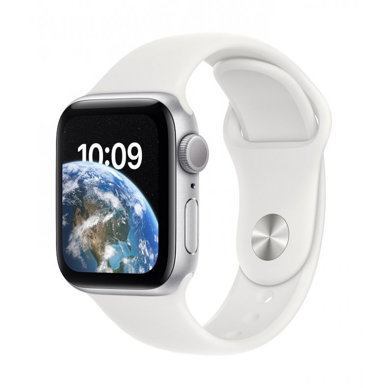 Apple_Watch_SE_GPS_40mm_Silver_Aluminum_White_Sport_Band_34FR_Screen