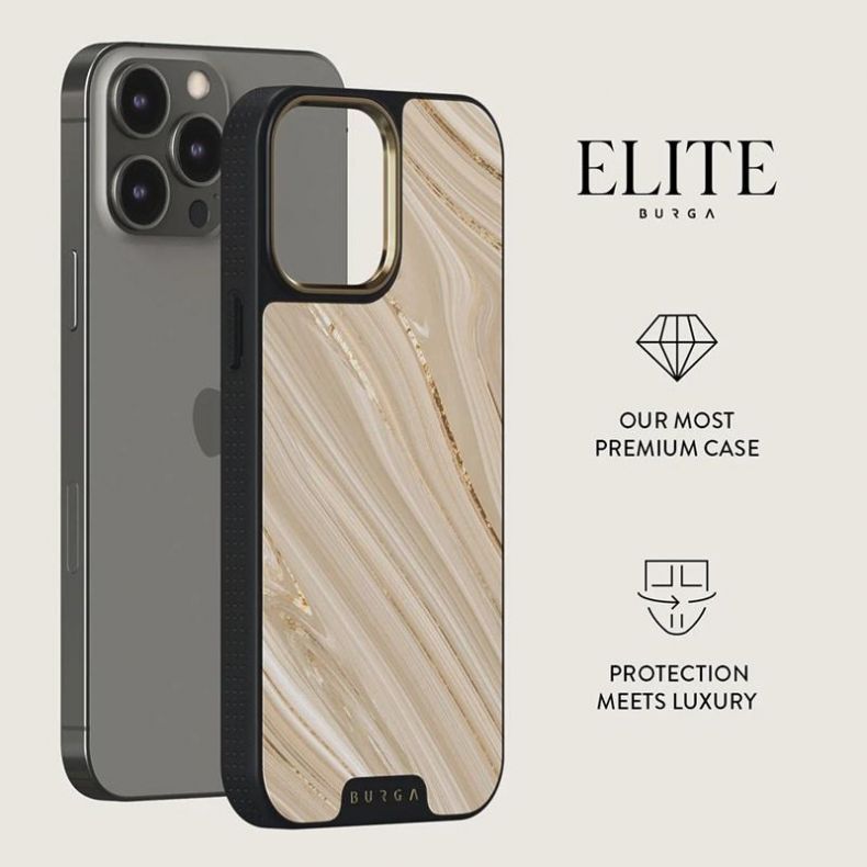 BURGA Elite Gold dėklas iPhone 14 Pro Max Full Glam