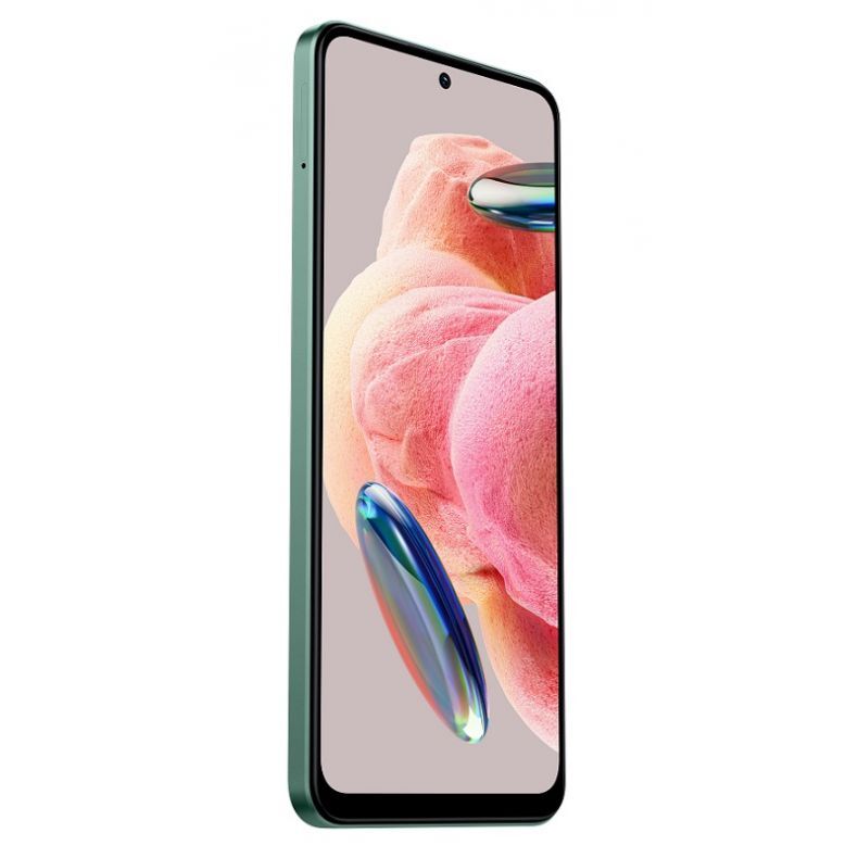 Xiaomi Note12 zalios spalvos ekranas 45 kampu kaire puse.