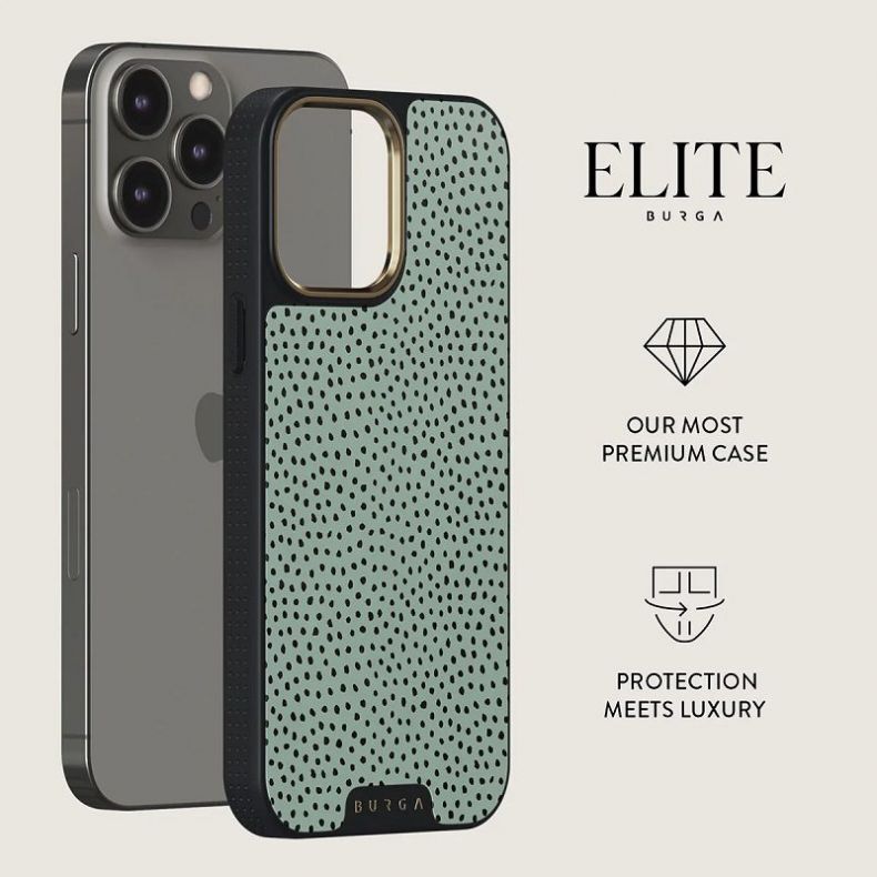 BURGA Elite Gold dėklas iPhone 14 Pro Max Mint Gelato 