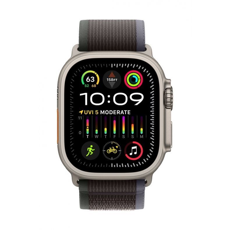 Apple Watch Ultra GPS + Cellular, 49mm- M/L išmanusis laikrodis Black (juodas), 2 nuotrauka