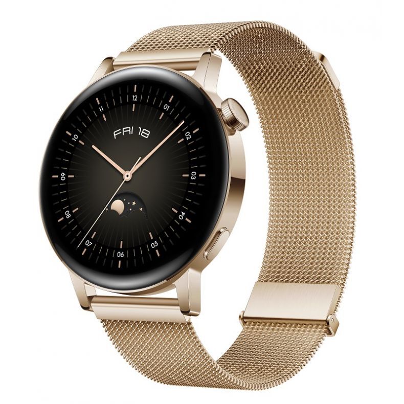 Huawei Watch GT3 42mm ELEGANT_Golden metal_Front 30_right