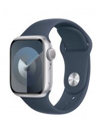 Apple Watch Series 9 GPS+Cellular 45mm Silver Aluminium Case with Storm Blue Sport Band