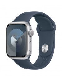 Apple Watch Series 9 GPS+Cellular 45mm išmanus laikrodis Silver Aluminium Case with Storm Blue Sport