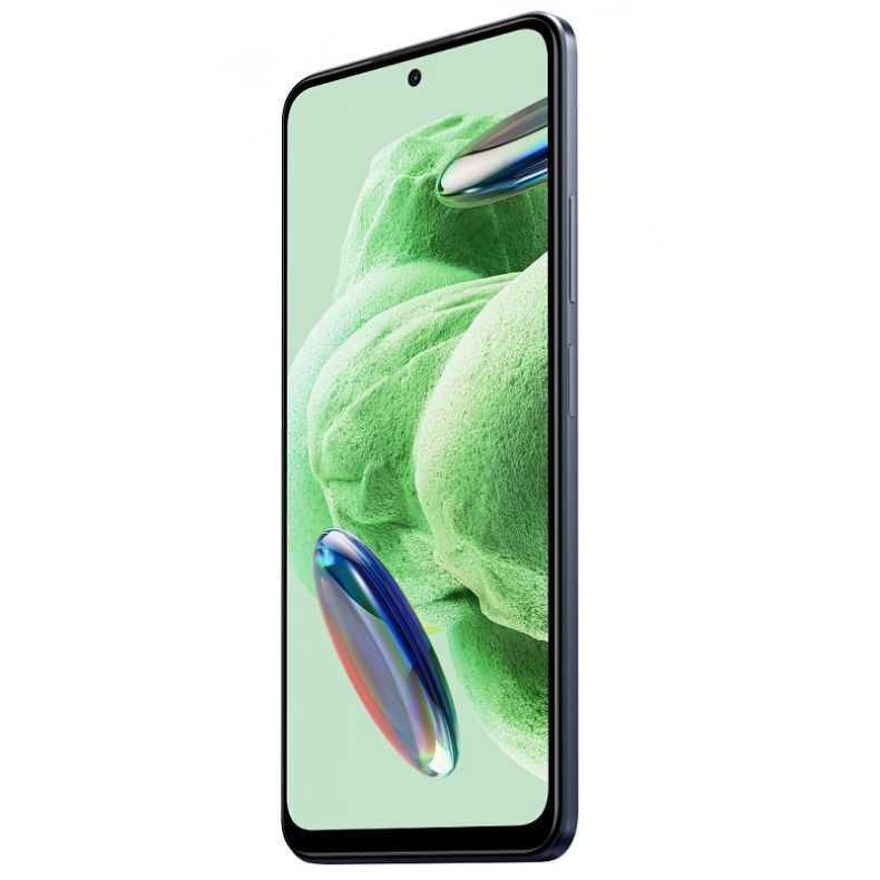 Xiaomi Note 12 5G pilkos spalvos ekranas 45 kampu desine puse