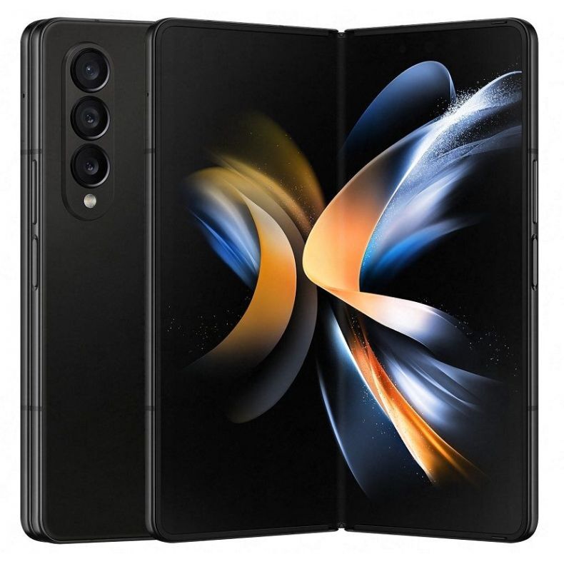Samsung Z Fold4 is priekio ir nugarles kartu juoda spalva