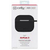 Celly Airpods 3-ios kartos apsauginis silikoninis dėklas Black (juodas), 1 nuotrauka