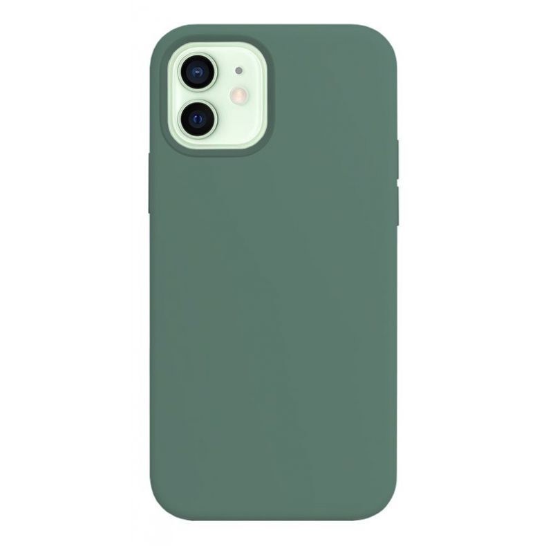 Silikoninis dėklas iPhone 12 mini, nugarėlė, pilkai žalia