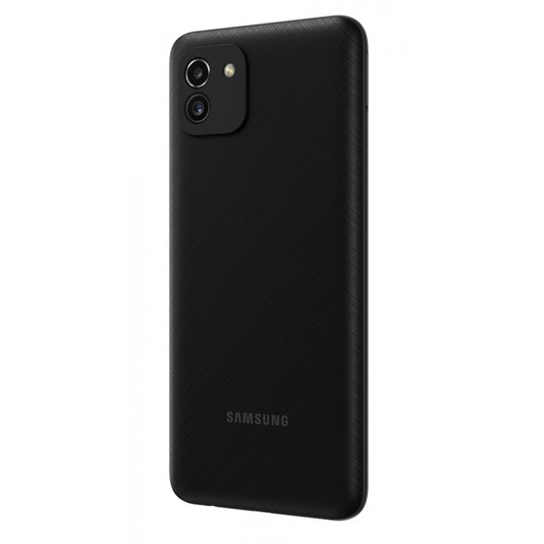 Samsung A03 juodas nugarele desinis sonas