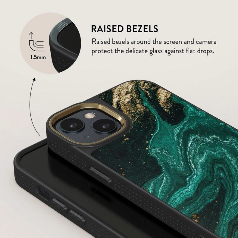 BURGA Elite Gold dėklas iPhone 14 Emerald Pool 
