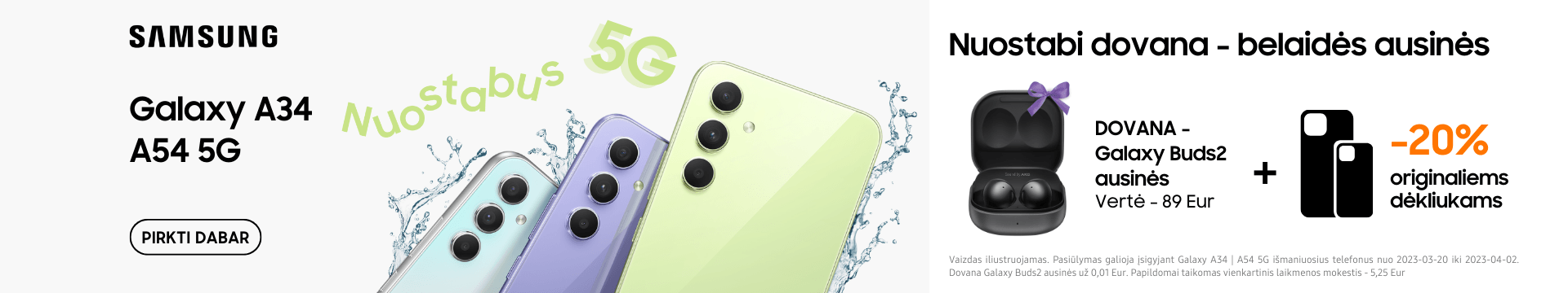 Samsung Galaxy A34 | A54 5G akcija dovana