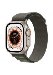  Apple_Watch_Ultra_Cellular_49mm_Titanium_Green_Alpine_Loop_34FR_Screen__USEN