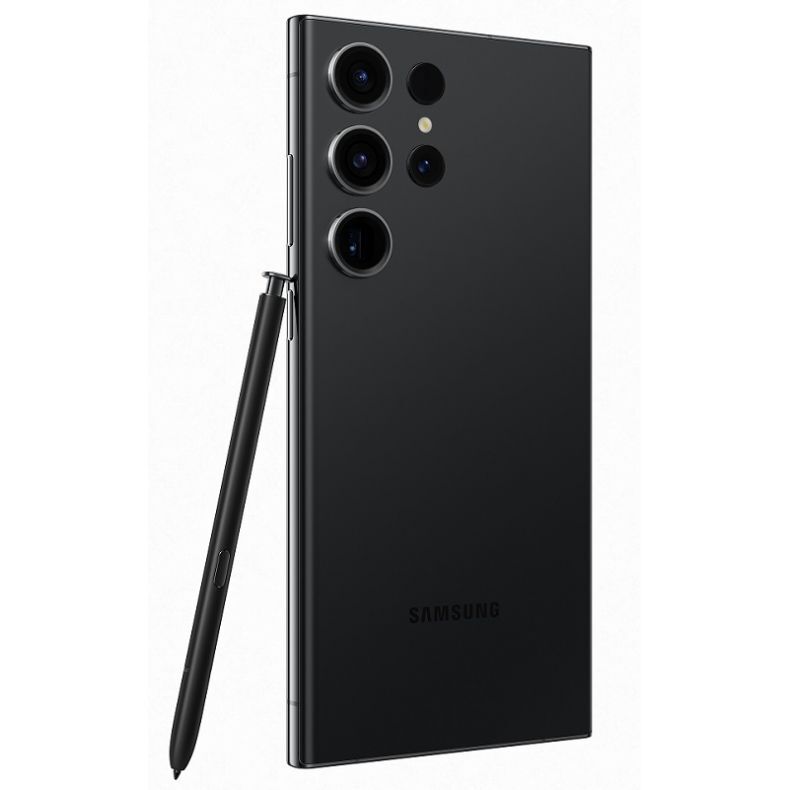 Samsung_galaxy_s23_ultra_juodos spalvos_nugarele_su piestuku_kampu_soniniai
