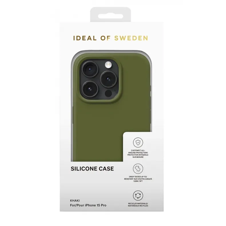 iDeal of Sweden Phone 15 Pro silikonis dėklas khaki