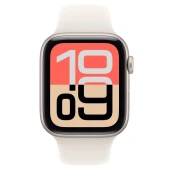 Apple Watch SE 3 44mm GPS Starlight Aluminum Sport Band Starlight - laikrodis iš priekio M/L