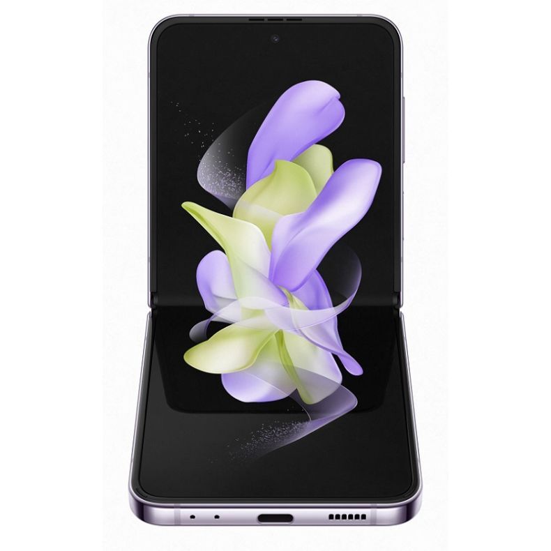Samsung Z Flip4 sulenktas is priekio violetine spalv