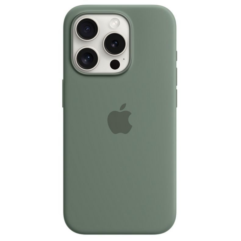 Apple iPhone 15 Pro silikoninis dėklas Cypress (žalsvas) su MagSafe, 1 nuotrauka
