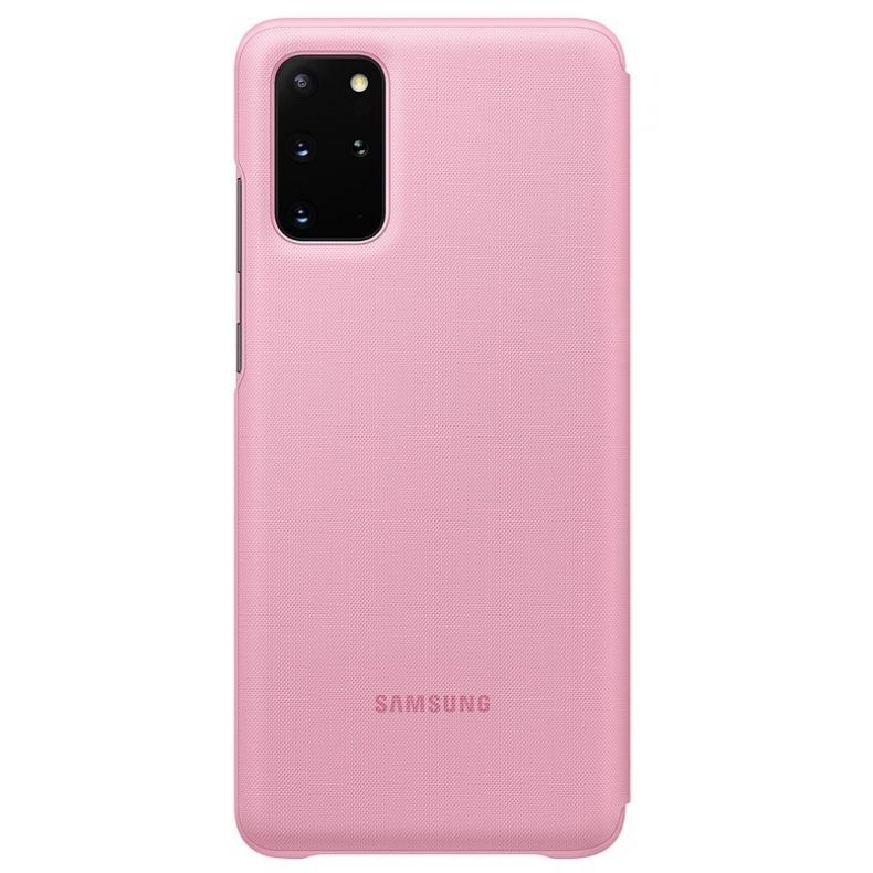 Samsung S20+ LED View dėklas, rožinis, atverčiamas