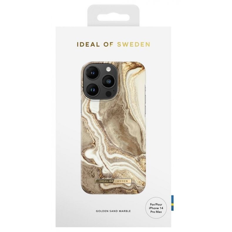 IDEAL OF SWEDEN dėklas iPhone 14 Pro Max Golden Sand Marble
