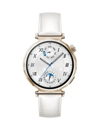 Huawei GT5 išmanusis laikrodis 41mm, auksinis balta apyrankė, 1 nuotrauka.