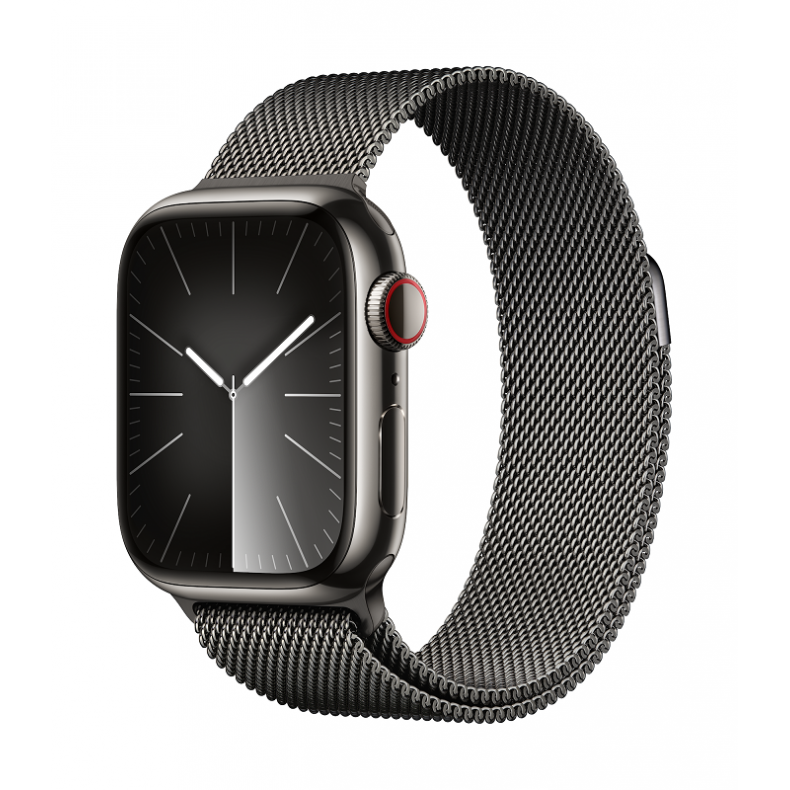 APPLE Watch Series 9 GPS + Cellular 45mm Graphite Stainless Steel Case with Graphite Milanese Loop