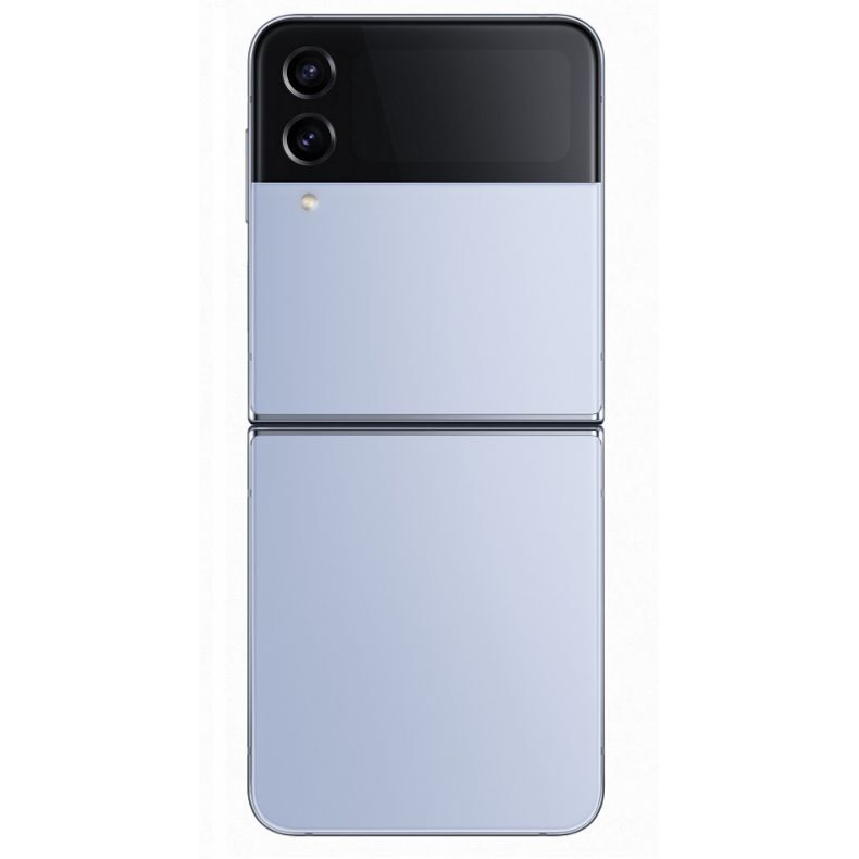 Samsung Z Flip4 nugarele atlenktas melyna spalva