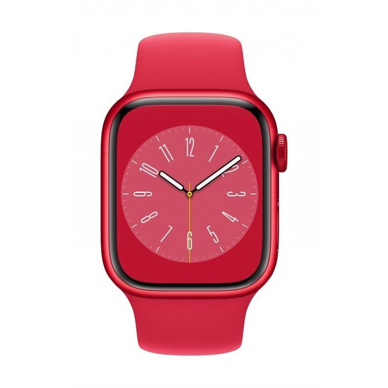 Apple_Watch_Series_8_Cellular_41mm_PRODUCT_RED_Aluminum_PRODUCT_RED_Sport_Band_Pure_Front_Screen