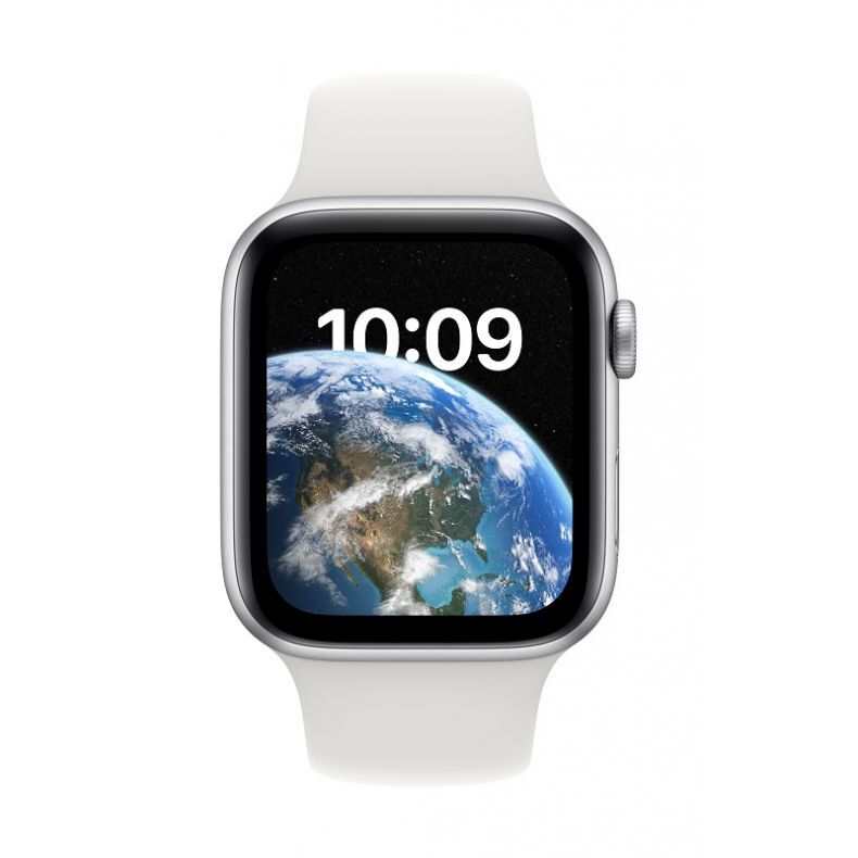 Apple_Watch_SE_GPS_44mm_Silver_Aluminum_White_Sport_Band_Pure_Front_Screen