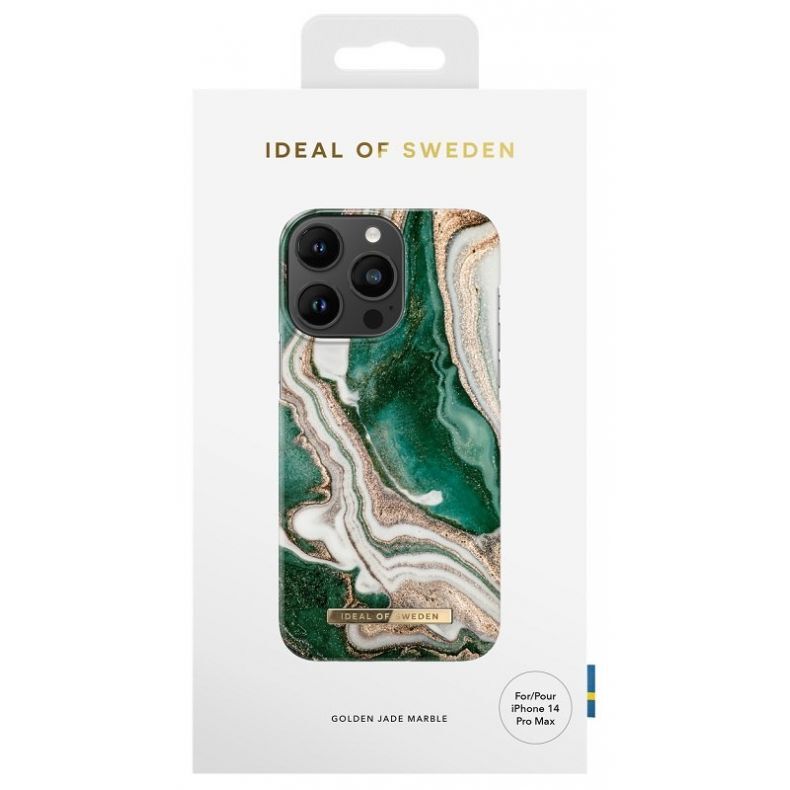 IDEAL OF SWEDEN dėklas iPhone 14 Pro Max Golden Jade Marble