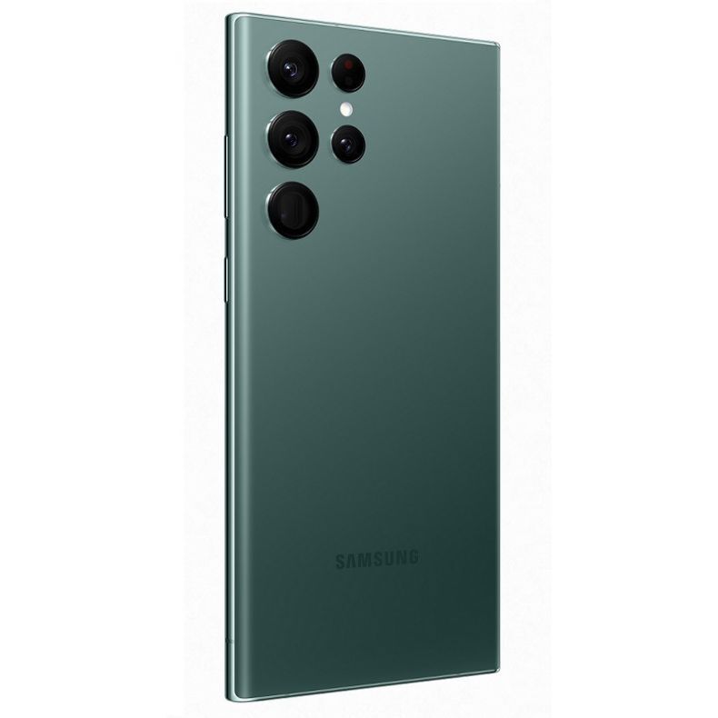 Samsung Galaxy S22ultra_nugarele_sonu_su mygtukais_zalias