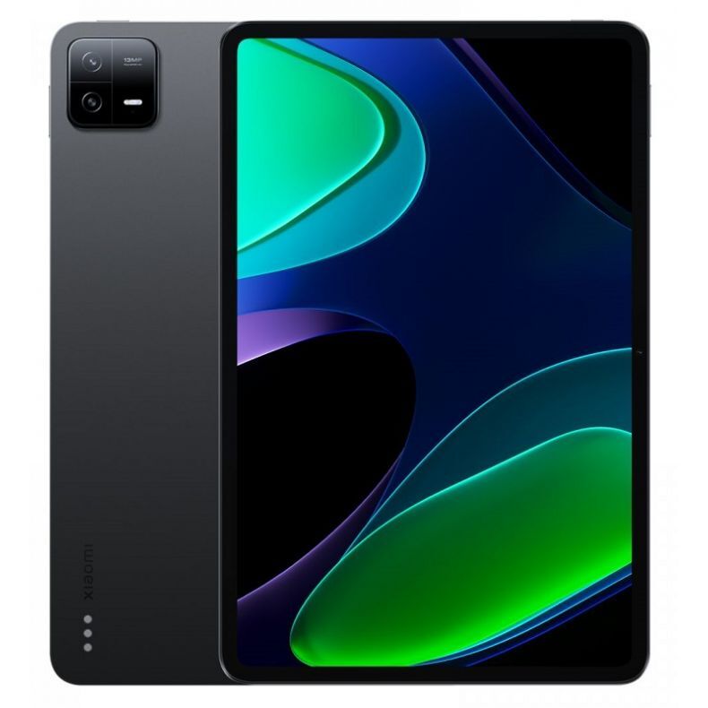 Xiaomi pad 6 pilkos spalvos ekranas ir nugarele