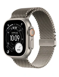Apple Watch Ultra 3 esim, natural, milanese band, 1 nuotrauka.