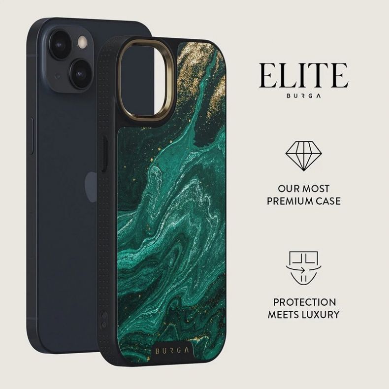 BURGA Elite Gold dėklas iPhone 14 Plus Emerald Pool