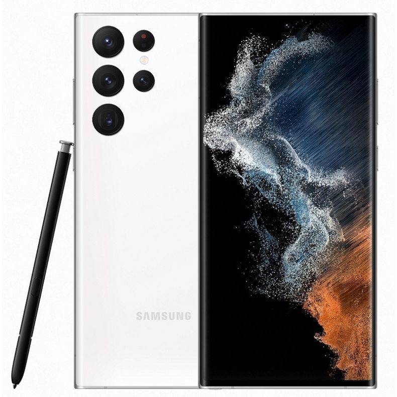 Samsung Galaxy S22ultra_priekis_nugarele_baltas