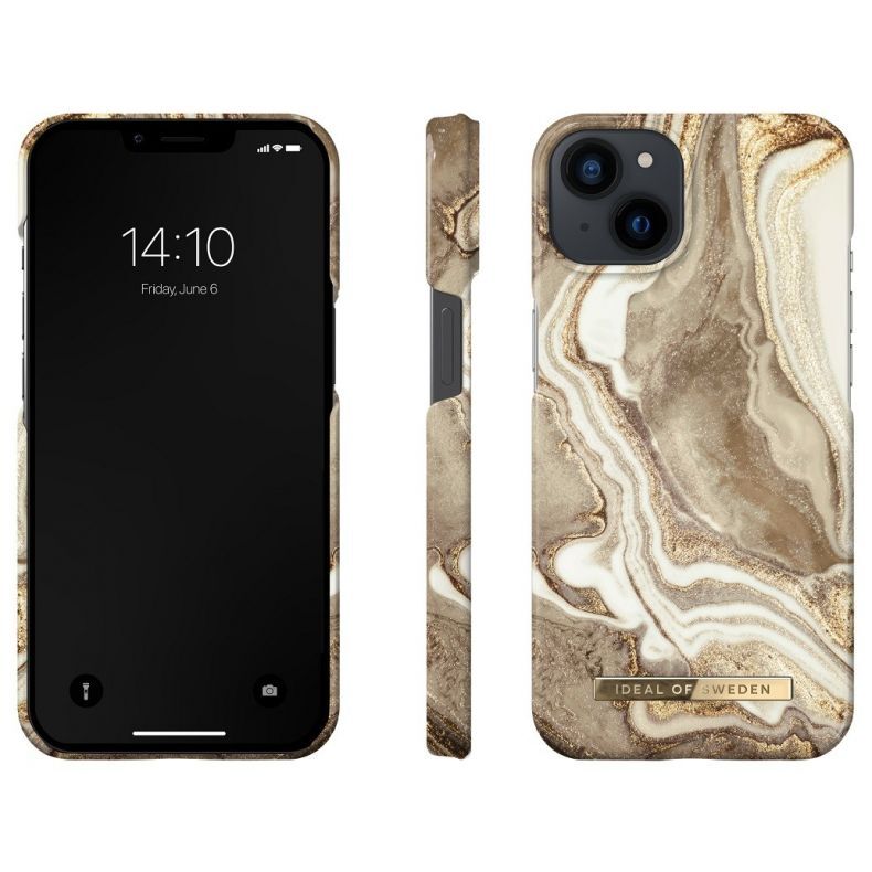 IDEAL OF SWEDEN dėklas iPhone 13 | 14 Golden Sand Marble
