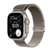 Apple Watch Ultra 3 esim, natural, milanese band, 1 nuotrauka.