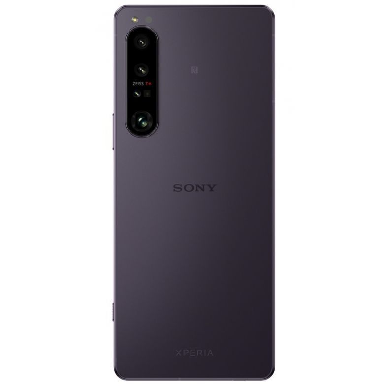 Sony 1 IV nugarele violetines spalvos.