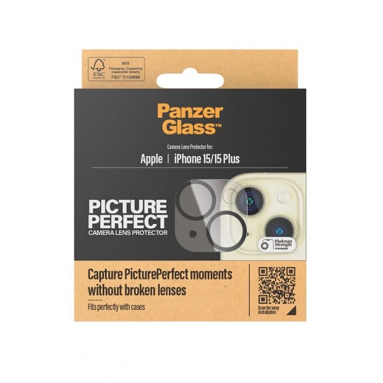 PANZERGLASS grūdintas apsauginis kameros stikliukas iPhone 15 | 15 Plus