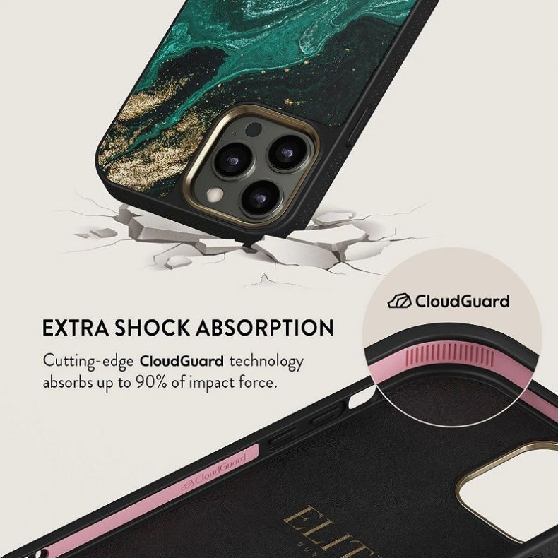 BURGA Elite Gold dėklas iPhone 14 Pro Emerald Pool 