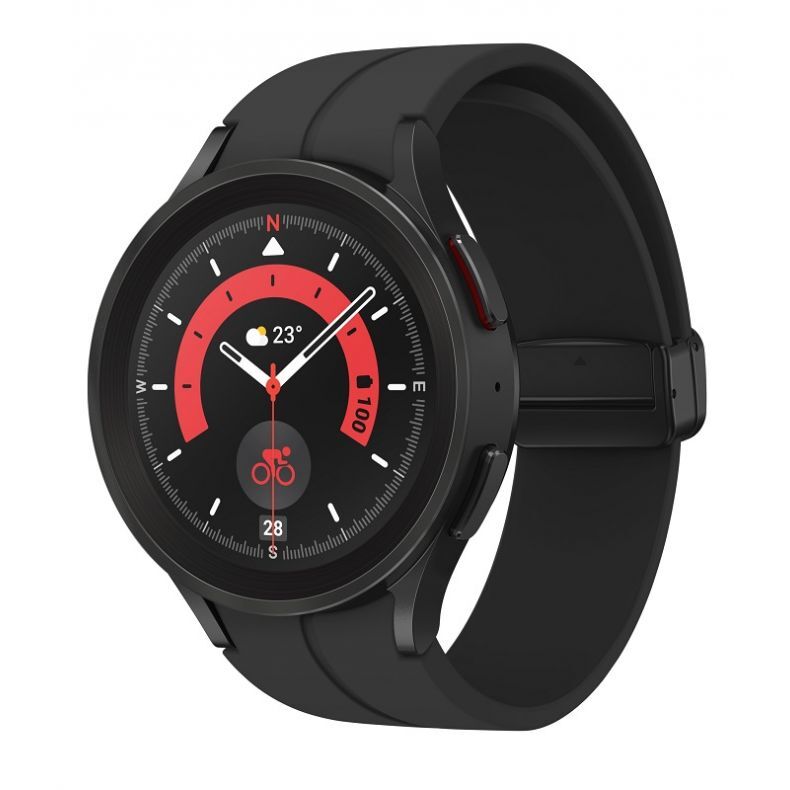 Samsung Galaxy Watch5 Pro e-sim Black Titianium is priekio su mygtukais