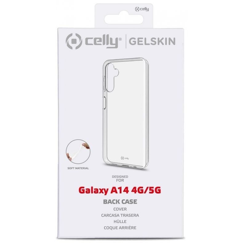 CELLY Samsung Galaxy A14 | A14 5G silikoninis dėklas skaidrus pakuotė